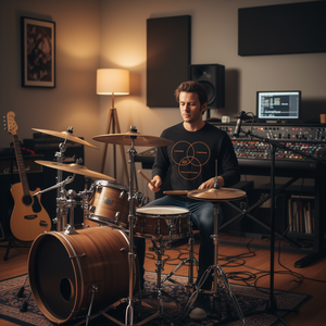 T-shirt à manches longues A Real Worm A Real Doctor aime jouer du batterie - Product Image 3