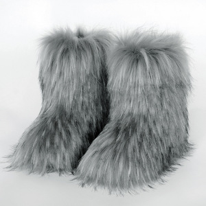 Bottes de neige unisexes européennes et américaines à jambe courte, mi-<span class=keywords><strong>mollet</strong></span>, antidérapantes, chaudes, en fausse fourrure, style laine de plage, douces et confortables, très tendance - Product Image 4