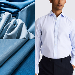 Skygen Dobby rắn màu poplin dệt căng tre Polyester Spandex vải cho áo sơ mi - Product Image 1