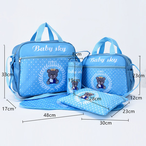 Tas jinjing popok bayi multifungsi, tas selempang bahu penata Caddy 5 dalam 1set modis - Product Image 2
