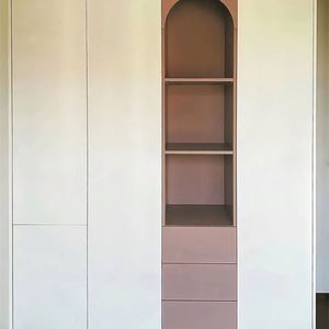 Modern Freestanding Solid Wood Eco-Friendly Home Wardrobe with Dressing Table and <b>Mirror</b> Cupboards for Bedroom - Product Image 1