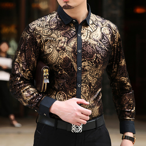 Vestido <span class=keywords><strong>de</strong></span> negocios personalizado <span class=keywords><strong>para</strong></span> <span class=keywords><strong>hombre</strong></span>, <span class=keywords><strong>camisa</strong></span> <span class=keywords><strong>de</strong></span> seda informal con estampado <span class=keywords><strong>de</strong></span> flores - Product Image 1