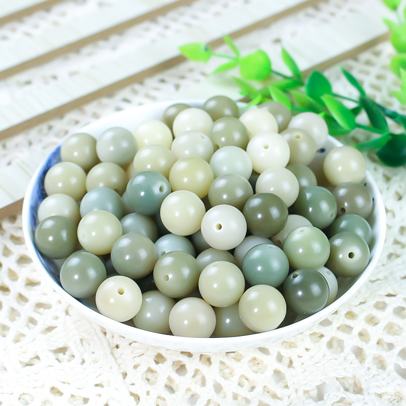 [100 perles en vrac] Vert matcha 12mm
