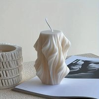 Bougie parfumée en forme de sculpture abstraite, texture ondulée 3D, pour décoration de table ou d'intérieur