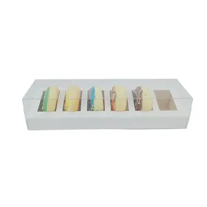 Macaron Boxes Cookie Box With Dividers Biscuits Bakery Packaging Box For Chocolate Truffle Treat Candy With Window