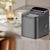 Machine à glaçons électrique entièrement automatique, portable et compacte, 120W, pour usage commercial, étudiant et domestique, avec fonction de signalisation de niveau d'eau et de glace plein.