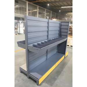 Estantería personalizada para góndola de supermercado, estante de metal ligero de doble cara para <span class=keywords><strong>farmacia</strong></span> y almacenamiento de herramientas de jardín - Product Image 4