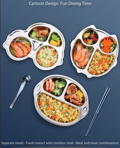<span class=keywords><strong>Plateau</strong></span> alimentaire divisé en acier inoxydable 316, plusieurs compartiments pour enfants, tout-petits, adultes - Utilisation en maternelle, <span class=keywords><strong>cantine</strong></span>, restaurant - Product Image 4