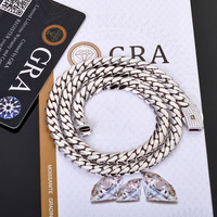 Nais Meilleure Vente Moissanite Diamant S925 Argent Sterling Moissanite Cuban Link