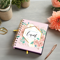 Échantillon gratuit planificateur d'amour de soi à spirale avec logo personnalisé A5 A4 format 100 feuilles à couverture rigide carnet de notes Journal intime couverture en papier parfaite