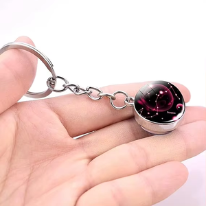 <span class=keywords><strong>Zodiac</strong></span> 12 Scorpion Lueur dans le porte-clés Galaxy en métal verre foncé - Product Image 3