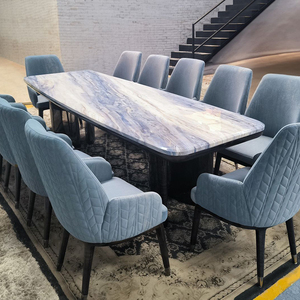 Italie Taille Personnalisée Restaurant Grande Table À Manger Lumière De Luxe 10 Places Table De Table En Marbre À Cadre En Métal Pour Villa - Product Image 1