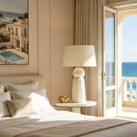 Lampe de table en macramé tressé artisanal de luxe moderne pour l'intérieur nordique