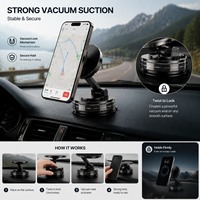 Support de téléphone portable pliable en aluminium pour voiture et bureau, rotation à 360 degrés, super ventouse, vente chaude