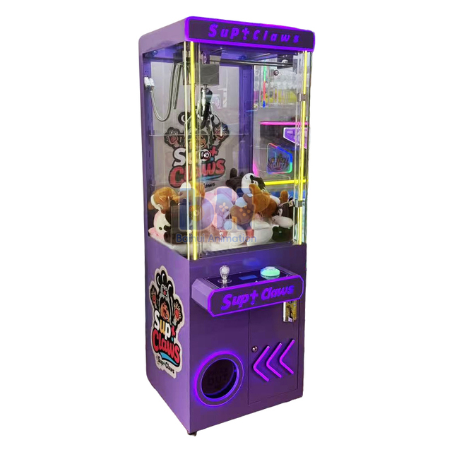 Baihui Animation Chinese Source Factory Cheap Kids Favorite Coin Operated Arcade Claw Metal Doll Machine