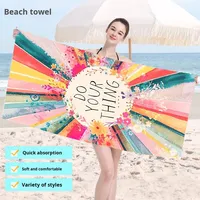 Serviette de Bain Sportive en Microfibre Douce et Absorbante, Vente Chaude pour l'Été, Imprimée, Confortable pour la Natation et la Plage