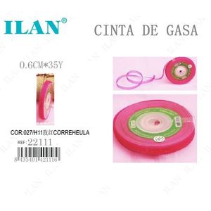Nastro in chiffon ILAN 0,6 cm x 35 iarde rosa per artigianato e decorazioni - Product Image 1