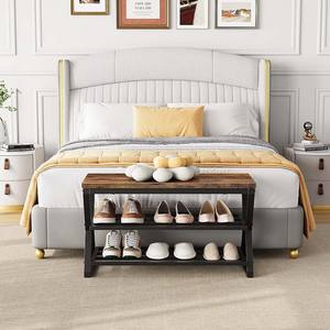 Organizador de Zapatos Moderno y Lujoso con Banco Largo y Almacenamiento para Pasillo, Entrada Estrecha, Tienda Minorista o Rincón de Vestidor - Product Image 3