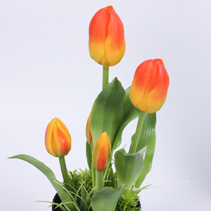 Tulipani Artificiali Alti in Vaso Nero Resistenti ai Raggi UV per Decorazioni Esterne 10x30cm Confezione da 144 Pezzi per Recinzioni e Giardini - Product Image 3