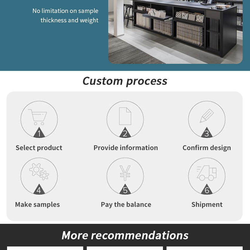 Tsianfan New Design Large Panel Drawers Of Displays Ceramic Showcase Floor Quartz Stone Sample Cabinet Unit Tile Display Drawer