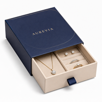 Boîte cadeau de luxe en papier rigide pour bijoux, avec insert en velours et ruban, pour colliers, bagues et boucles d'oreilles - Vente en gros