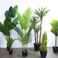 Grand pot décor à la maison chine personnalisé plante artificielle couleur verte feuilles en plastique plantes artificielles arbres