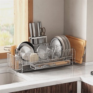 Stainless Steel Kitchen Towel <b>Rack</b> Sink Side Diversion Drain Double Tier Waterproof Modern Standing Non-Folding Storage - Product Image 4