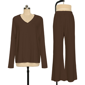<span class=keywords><strong>Pigiama</strong></span> Casual da Donna in <span class=keywords><strong>Viscosa</strong></span> di Bambù, Set Morbido per Relax, Completo da Notte con Scollo a V - Product Image 2