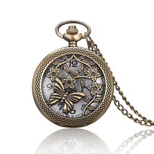 <span class=keywords><strong>Montre</strong></span> de poche vintage à quartz avec fleur creuse et cadran à chiffres romains arabes, chaîne pour hommes et femmes, cadeaux d'anniversaire - Product Image 5