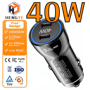 Chargeur de voiture <span class=keywords><strong>pour</strong></span> téléphone portable à charge rapide simple 2 en 1 avec deux ports QC3.0 Nouveautés - Product Image 1
