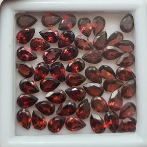 Piedra preciosa de alta calidad diseño personalizado piedra preciosa granate Natural forma de pera larga 8x6mm rojo Diy accesorios de joyería 100% Color Natural - Product Image 4