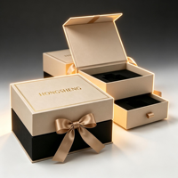 Boîte cadeau de parfum haut de gamme personnalisée, emballage en papier portable de style dossier pour cosmétiques, finition brillante, écologique, recyclable