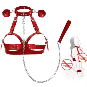 Kit SM en cuir TT FOREST, menottes, collier, accessoires sexuels BDSM pour couple, harnais corporel, attaches, jouets érotiques pour adultes - Product Image 2