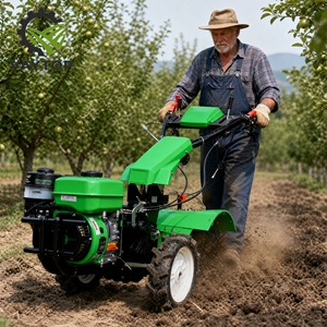Cultivateur polyvalent robuste pour rizières avec attache de charrue, lame rotative, monodirectionnel, diesel 13 CV, motoculteur - Product Image 1