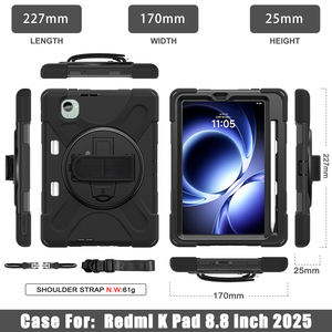 2025 Silicone Defender Tablet Cover Case pour Xiaomi Redmi K Pad 8.8 <span class=keywords><strong>pouces</strong></span> avec bandoulière poignée béquille pare-chocs robuste - Product Image 5