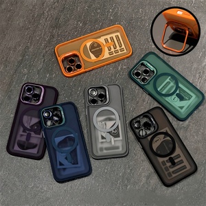 เคสใสแบบด้านพร้อมกรอบกล้องพับได้สำหรับ iPhone 11 12 13 14 15 Pro Max รองรับการชาร์จไร้สายแบบแม่เหล็ก พร้อมฟิล์มเลนส์ - Product Image 1