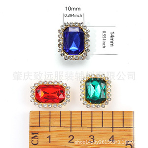 Cristales Acrílicos Rectangulares Octogonales de 16 Facetas con Reverso Plano, Accesorios para Joyería DIY, Origen Guangzhou ZH03 - Product Image 5
