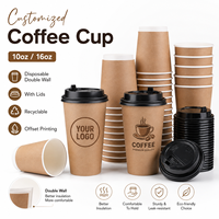 Gobelets à café en papier à double paroi de 8 oz, 12 oz, 16 oz, avec logo personnalisé, jetables, isolés, pour boissons chaudes, pour les cafés à emporter