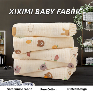 ชุดเครื่องนอนเด็ก Xiximi Custom ผ้าฝ้าย 100% ผ้ามัสลินสองชั้น เนื้อนุ่มยับย่น ใช้ได้ทุกฤดู ป้องกันไฟ ปลอดภัยต่อสิ่งแวดล้อม 200TC - Product Image 2