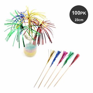 902064 Palitos <span class=keywords><strong>de</strong></span> Crisantemo <span class=keywords><strong>de</strong></span> Madera para Decoración <span class=keywords><strong>de</strong></span> Graduación, Navidad, Bodas, Fiestas, Bar, Fuegos Artificiales Coloridos, <span class=keywords><strong>Pastel</strong></span>/Fruta/Tarta/Helado - Product Image 1