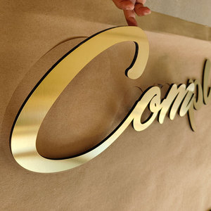 Custom 3D Acrylic <strong>Letters</strong> Small Gold <strong>Letters</strong> Logo Acrylic Reception <strong>Wall</strong> Signage - Product Image 6