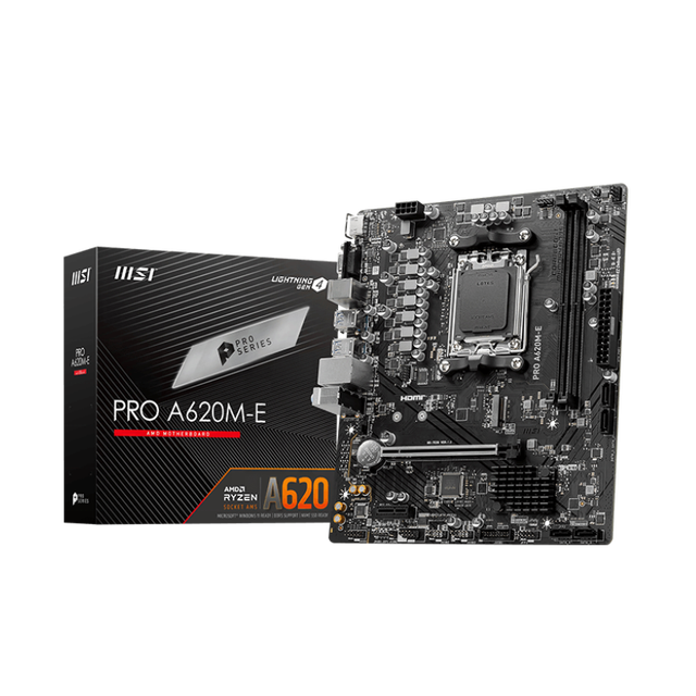For MSI PRO A620M-E AM5 Desktop M-ATX Motherboard 2x DDR5 128G PCIE 5.0 M.2 Slot Memory Supports R9000 R8000 R7000 CPU Single
