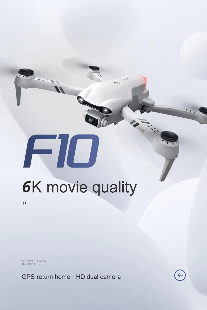 Drone pliant avec 4k Hd Dual Cameras, Wifi Brushless Gps Rc