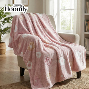 Manta de Franela con Diseño Floral de Hoomly, 150x180cm, Cómoda para el Hogar, la Cama y Noches de Cine - Product Image 1