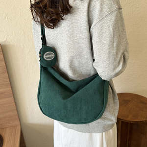 Nouveau sac à main en velours côtelé en forme de boulette, grande capacité, sac à bandoulière pour femme en velours côtelé - Product Image 4