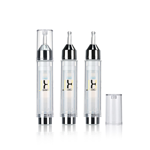 Seringa vazia personalizada 5ml 10ml 15ml 20ml, seringa airless recipiente plástico recipiente vazio da bomba de creme para os olhos garrafa de cosméticos garrafa de plástico