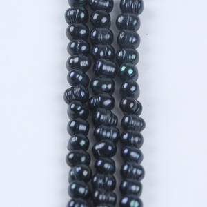 Vente directe du fabricant, perles de pomme de terre de 7-8 mm, perles d'eau douce naturelles, perles noires semi-finies pour la fabrication de bijoux en perles en vrac - Product Image 4