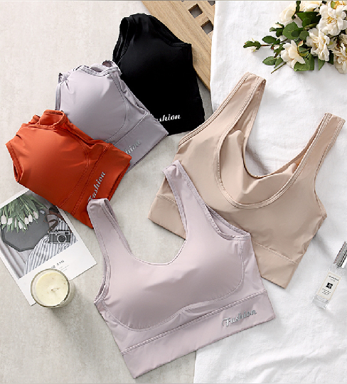 Новинка 2021, женский спортивный бюстгальтер, женское U-образное красивое привлекательное антибликовое нижнее белье из латекса без стальных колец, женский жилет