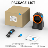 Lecteur de codes-barres 2D QR sans fil omnidirectionnel USB haute vitesse pour bureau, plateforme de numérisation de bureau, lecteur de codes-barres omnidirectionnel