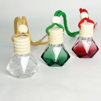 Diffuseur de parfum de luxe pour voiture 8 ml, désodorisant vide, flacon en verre mat de forme carrée avec bouchon à vis, emballage pour aromathérapie